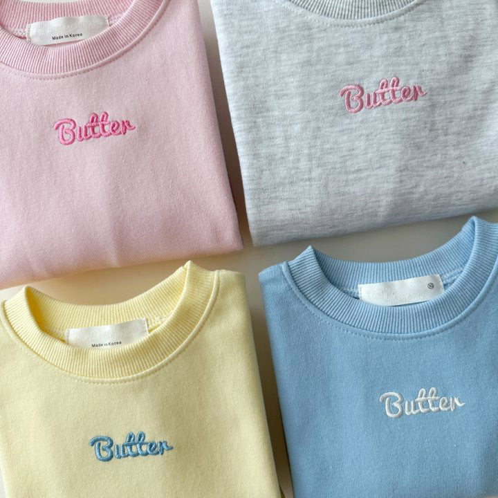 (Pre Order 2 Weeks)Girls Fall Butter Embroidery Sweatshirt Set