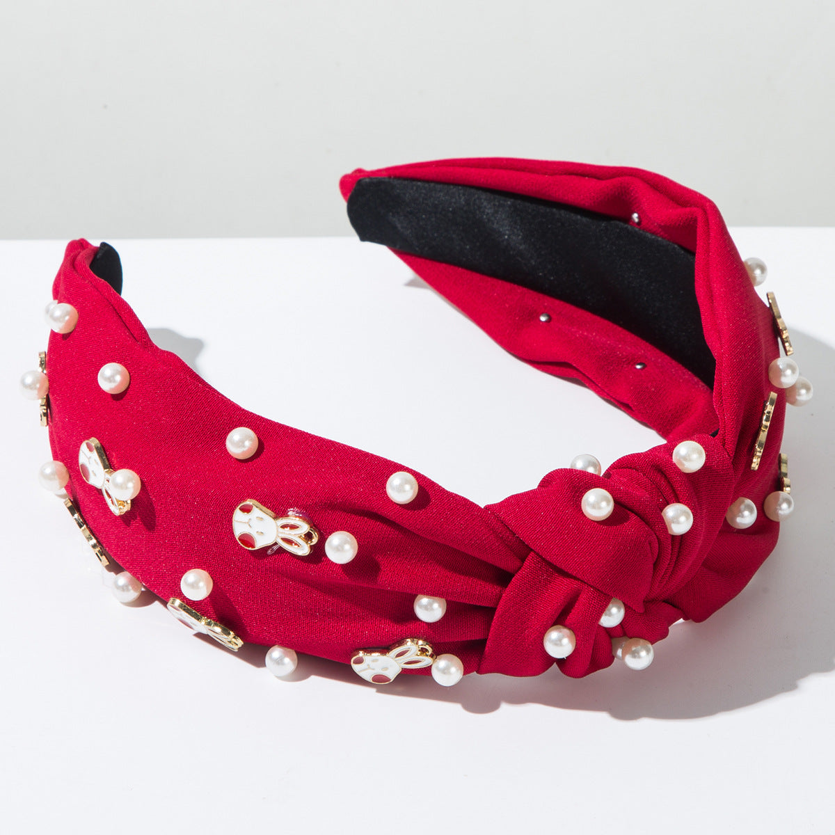 (Pre Order)Easter Stylish Bunny Pearl Rhinestone Headband