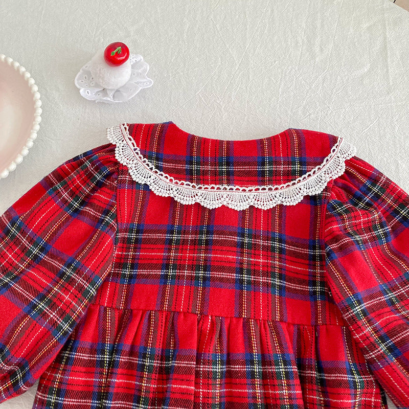 (Pre Order 2 Weeks)Sisters Plaid Lace Dress&Romper