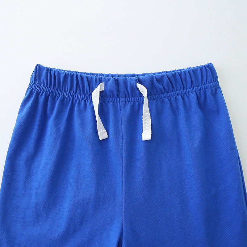 (In Production)Boys Spring&Summer Dino Print Cotton Shorts Set
