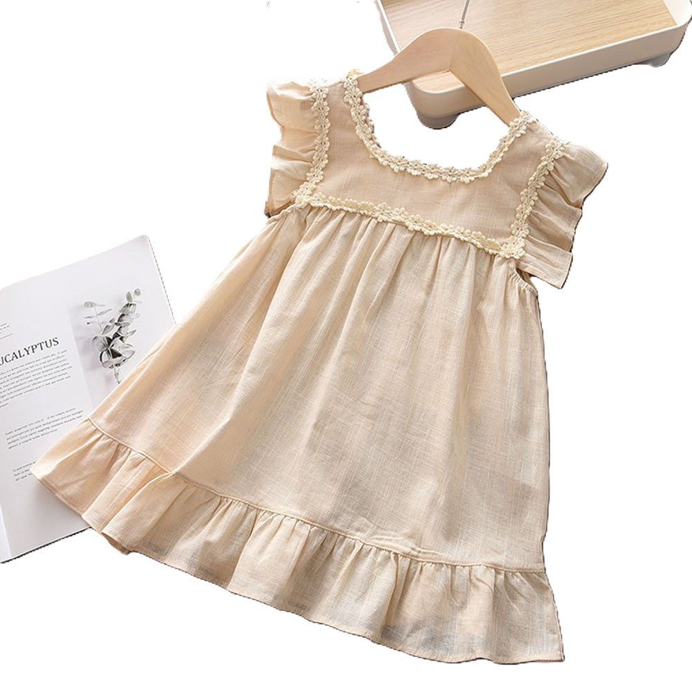(In Production)Girls Spring and Summer Floral Embroidery Dress