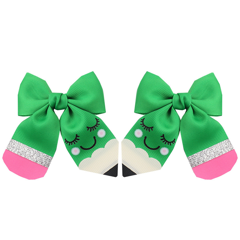 (Pre Order)Girls Back To School Bow-10 pairs in one package