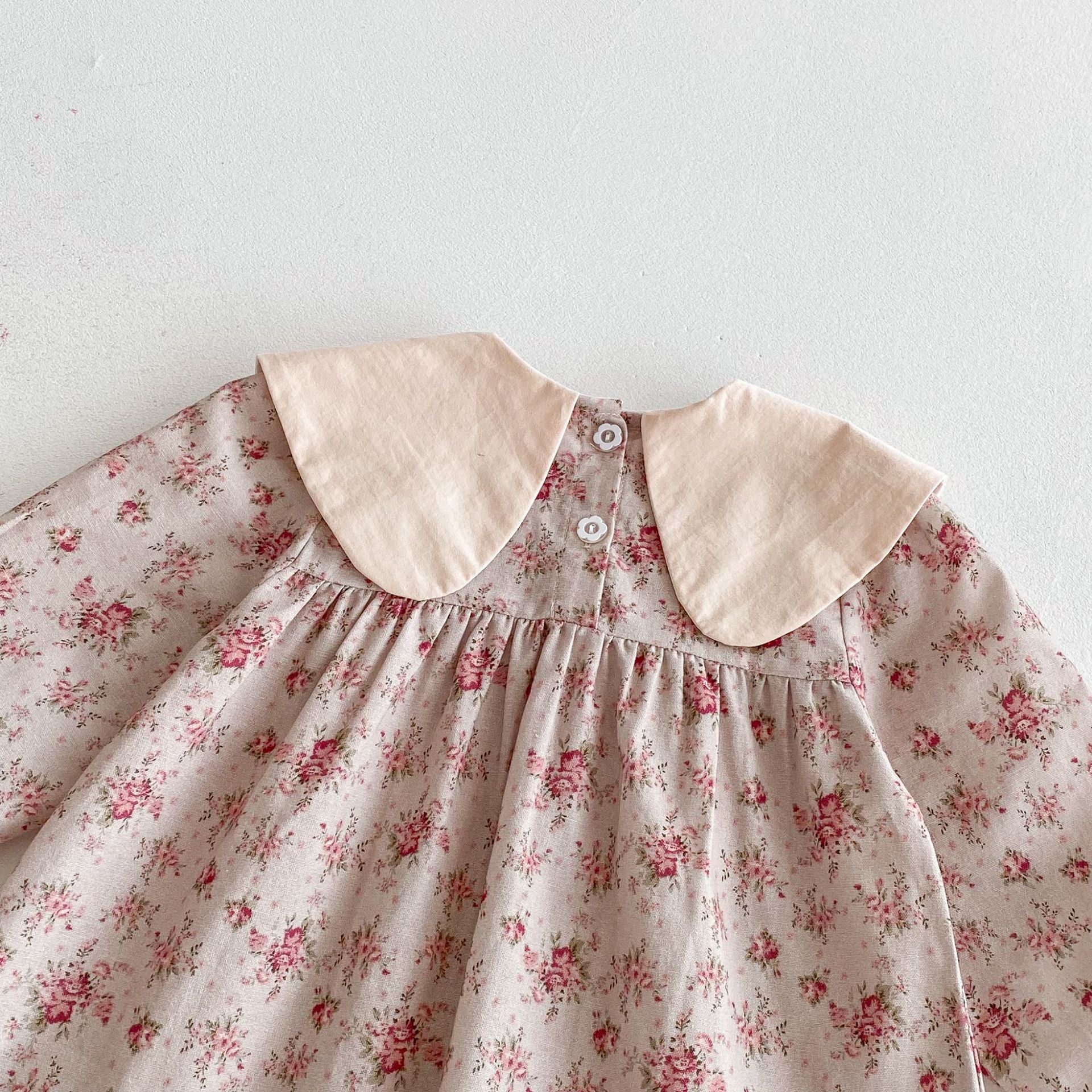 (In Production)Girls Fall Floral Embroidery Dress