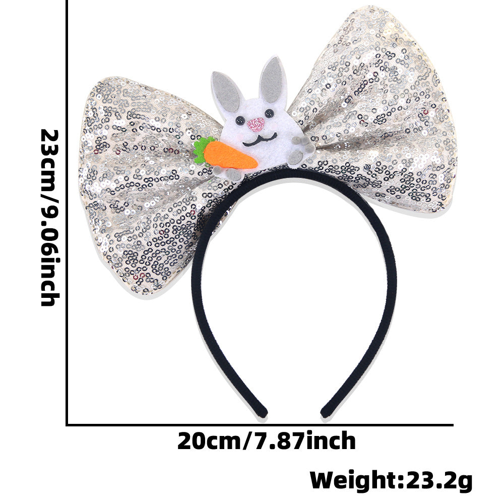 (Pre Order)Girls Easter Cartoon Sequin Bow Headband