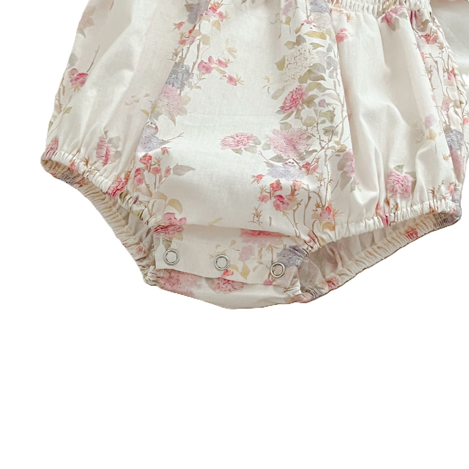 (In Production)Sisters Spring&Summer Floral Print Doll Collar Smocked Dress,Romper