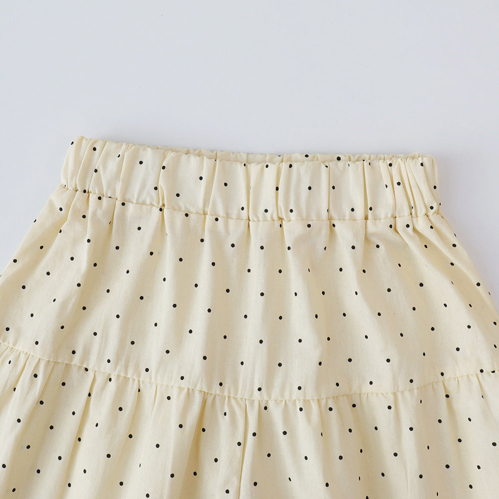 (In Production)Girls Spring and Summer Polka Dot Outfit Set