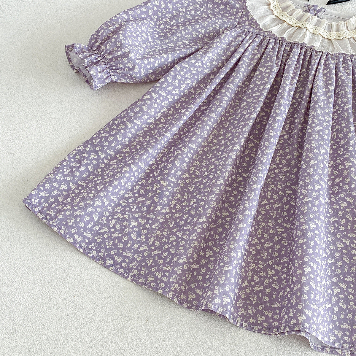 (Pre Order 2 Weeks)Sisters Fall Lavender Floral Lace Collar Dress&Romper