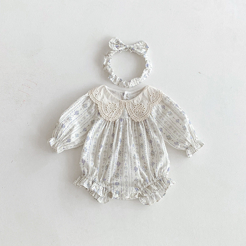 (In Production)Sisters Baby Lace Collar Lavender Dress&Romper