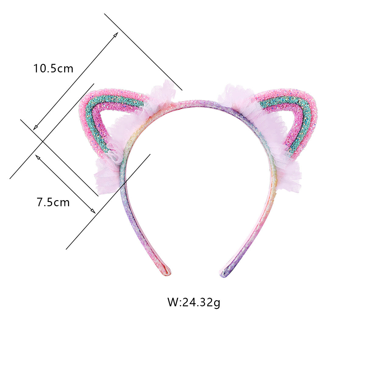 (Pre Order)Girls Rainbow Kitty Mermaid Headband