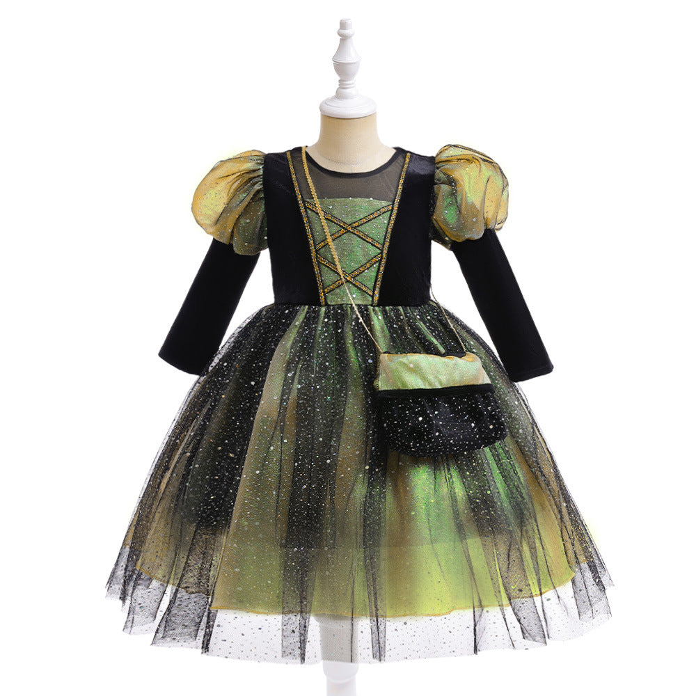 (Pre Order)Girls Halloween Costumes Tulle Dress With Bag