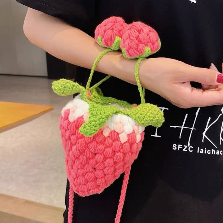 (Pre Order)Strawberry Shaped Wool Bag