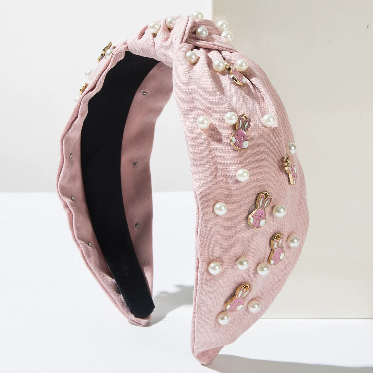 (Pre Order)Easter Stylish Bunny Pearl Rhinestone Headband