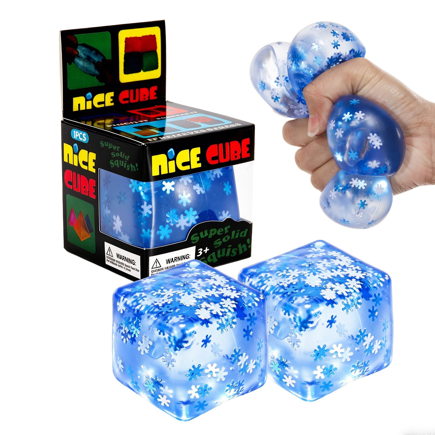 (Pre Order)Squishy Squeeze Snowflake Cube Toy