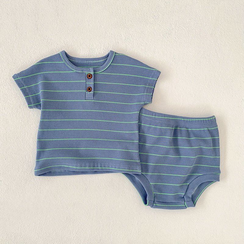 (Pre Order 2 Weeks)Toddler Unisex Fall Stripe Bloomer Set