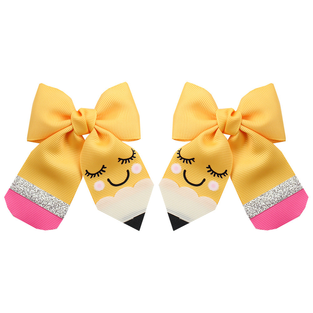 (Pre Order)Girls Back To School Bow-10 pairs in one package