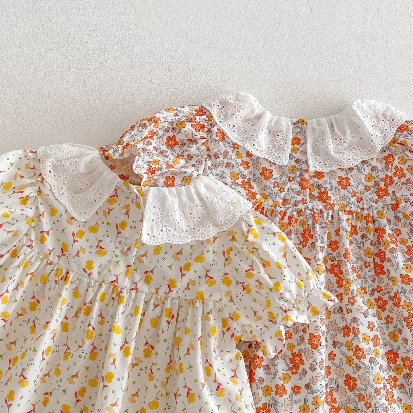(In Production)Girls Spring and Summer Floral Doll Collar Dress