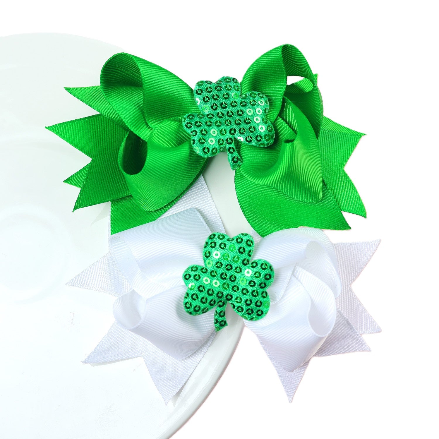 (Pre Order)Girls St.Patrick's Day Shamrock Bow Hair Clip