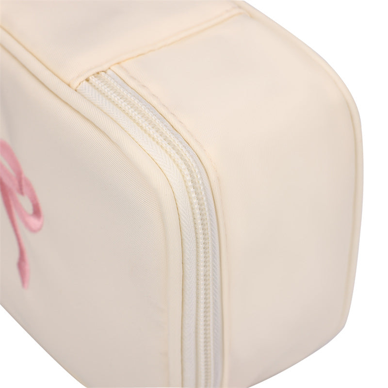 (Pre Order)Bow Embroidery Makeup Bag