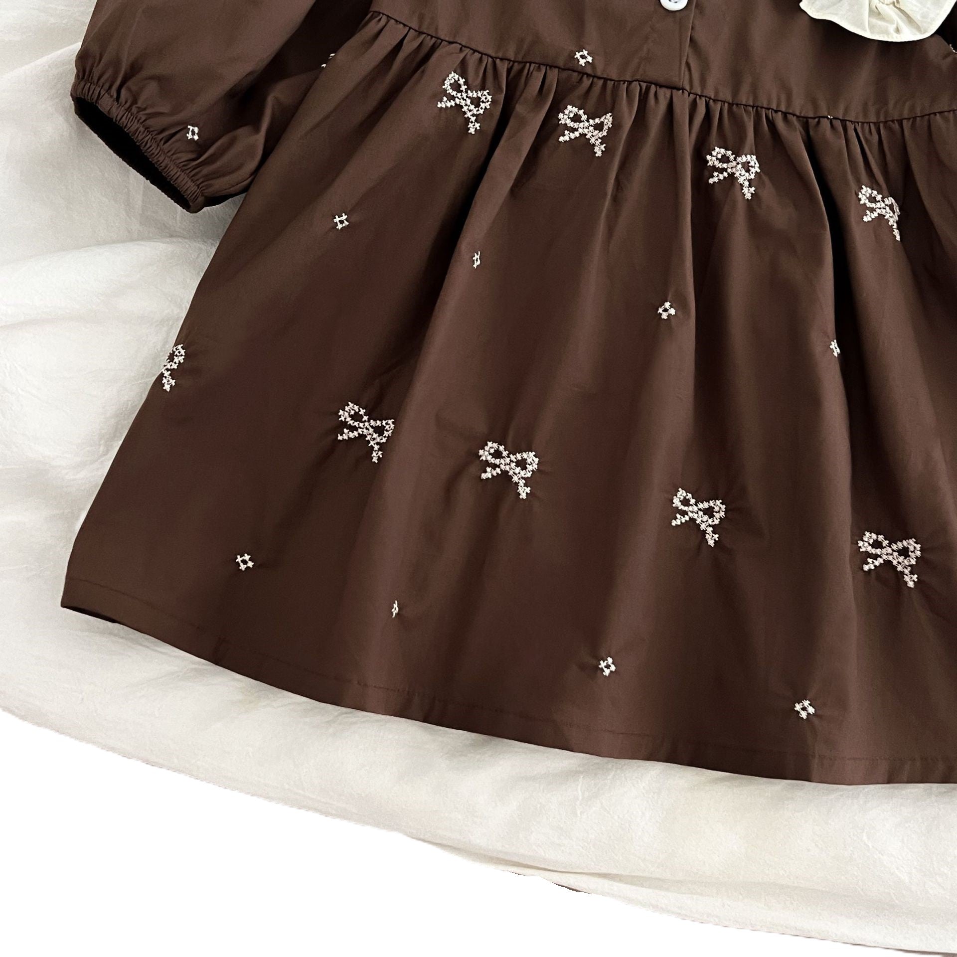 (In Production)Sisters Spring&Summer Bow Embroidery Doll Collar Dress&Romper