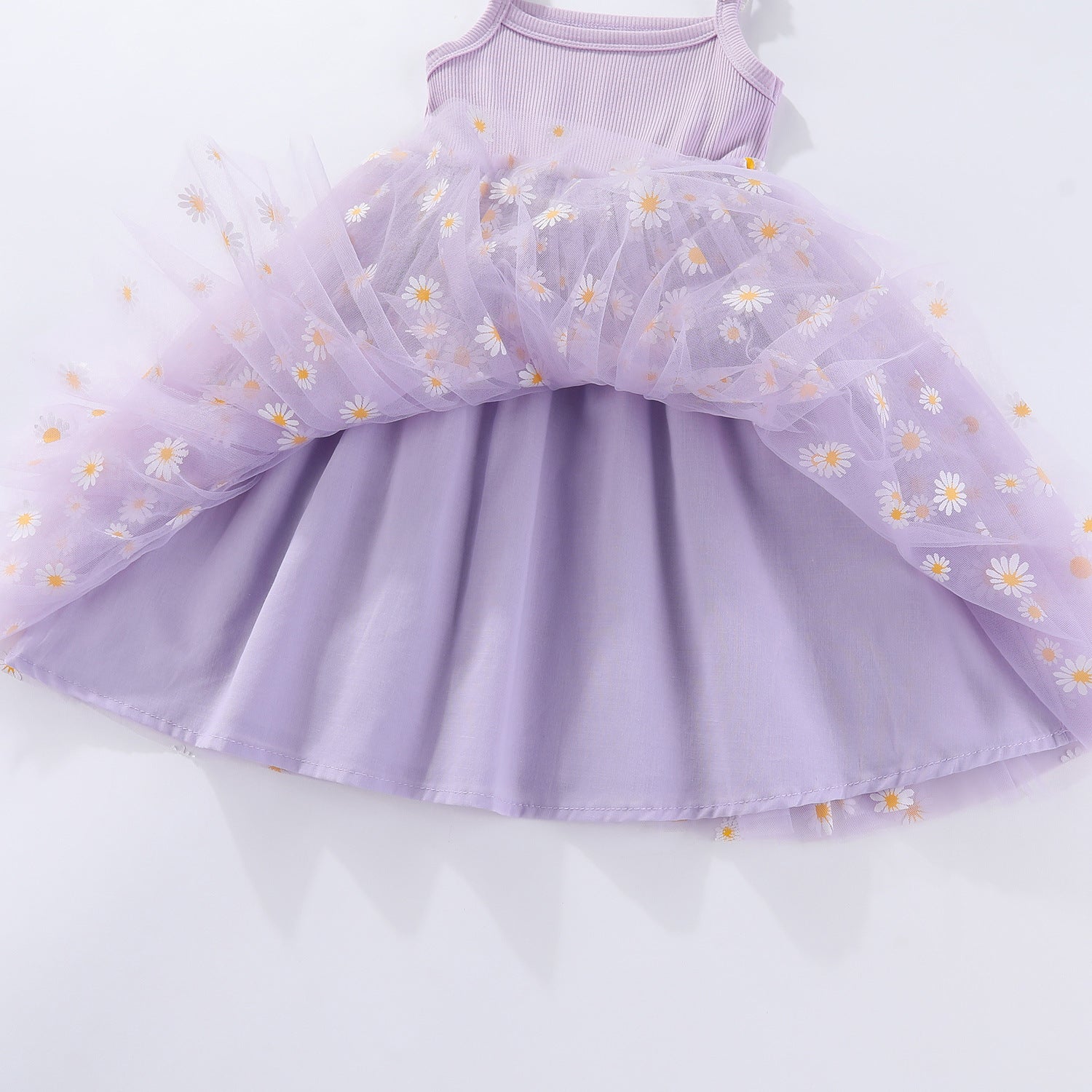 (In Production)Girls Spring&Summer Daisy Embroidery Tulle Dress