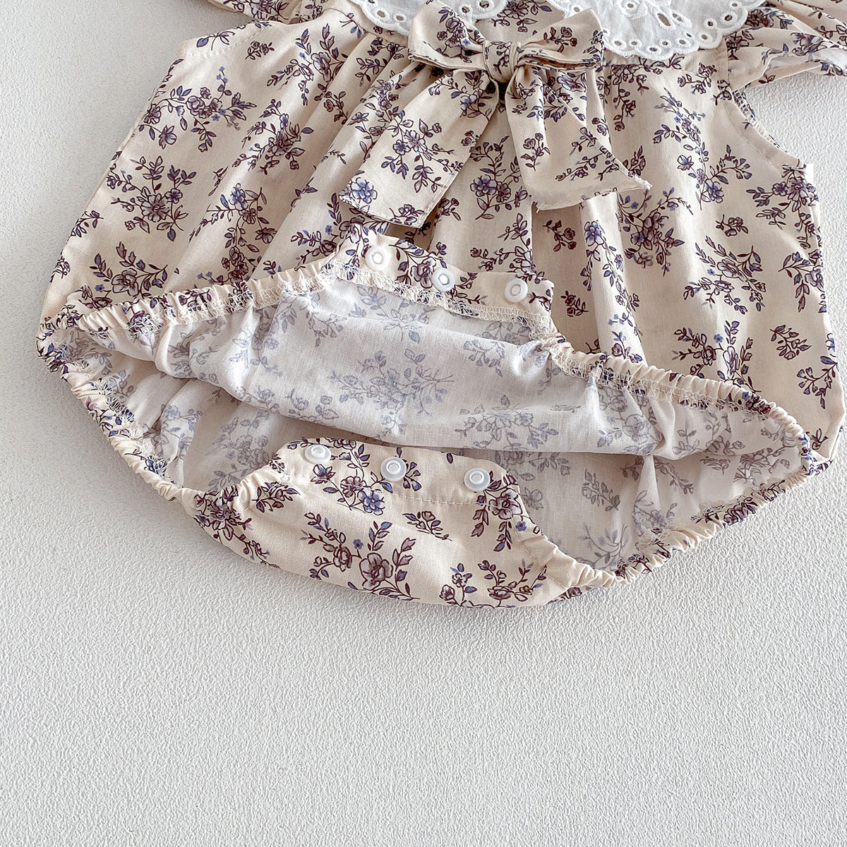 (Pre Order 2 Weeks)Sisters Fall Floral Print Bow Dress&Romper