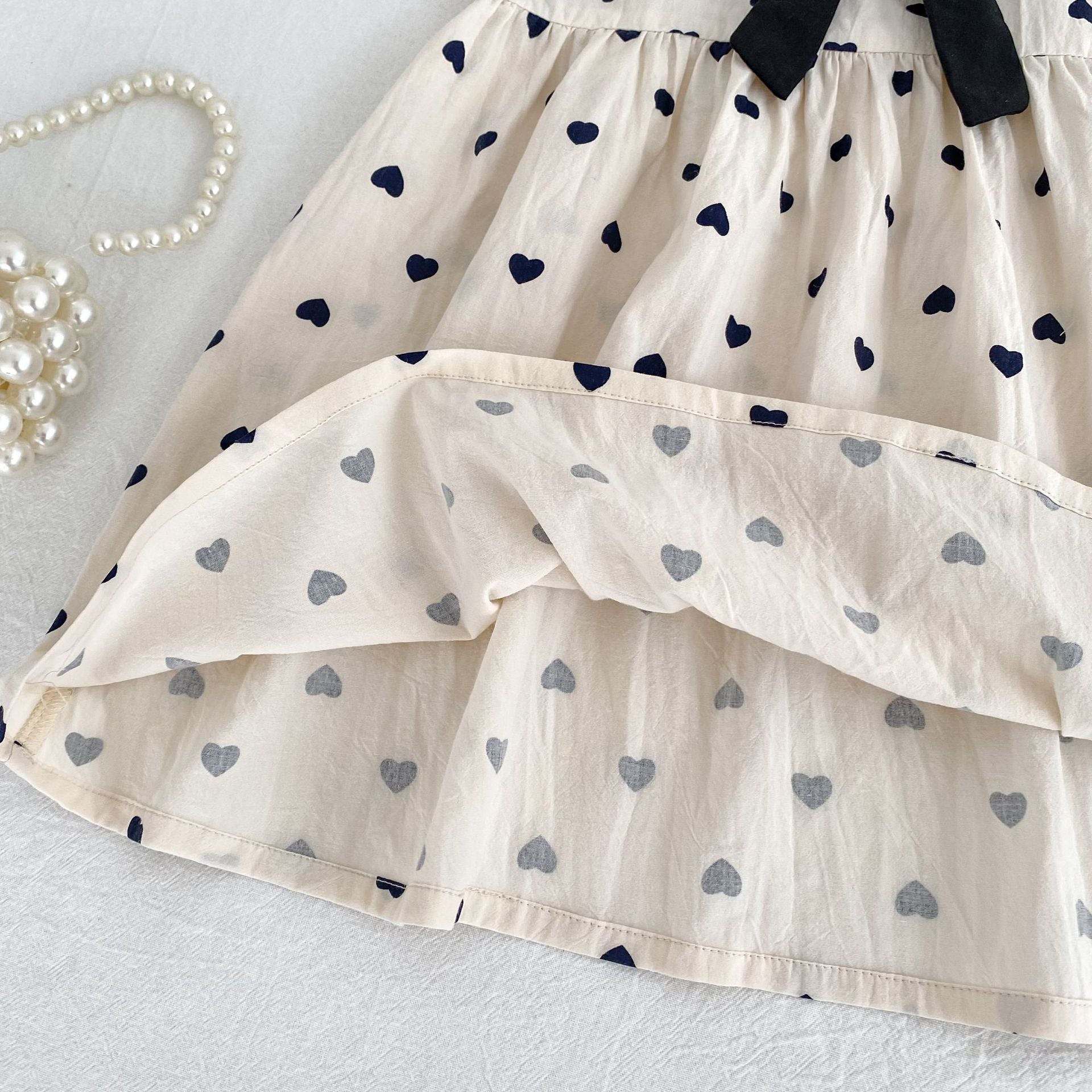 (Pre Order 2 Weeks)Sisters Love Printed Bow Tie Dress&Romper