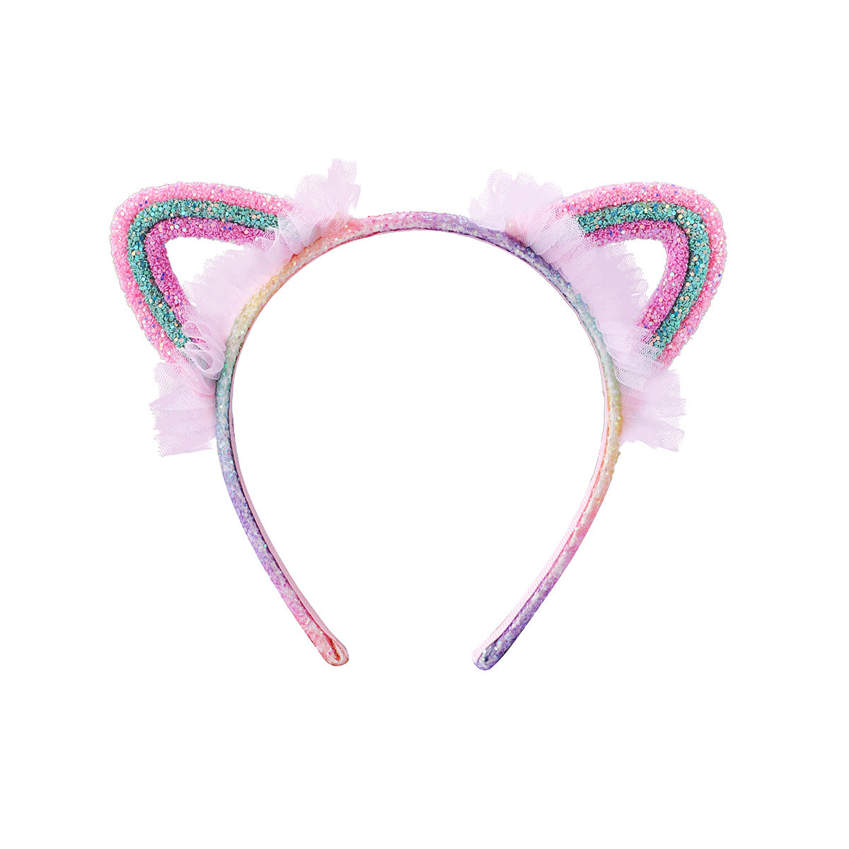 (Pre Order)Girls Rainbow Kitty Mermaid Headband