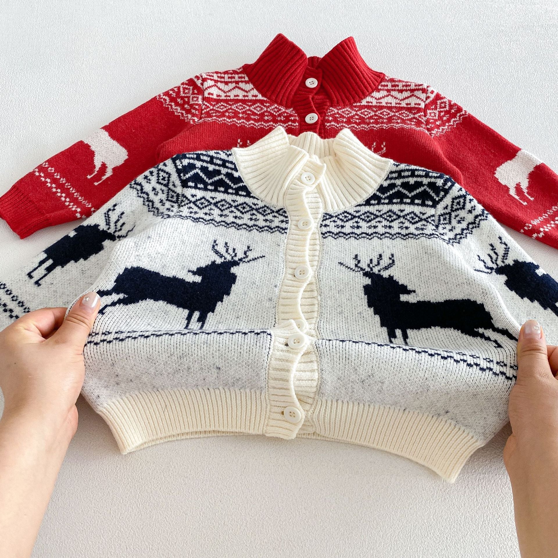 (Pre Order 2 Weeks)Unisex Christmas Jacquard Knit Cardigan