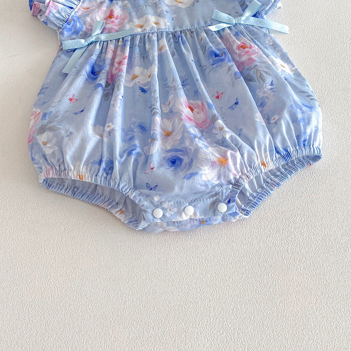 (In Production)Sisters Spring&Summer Floral Print Lace Ruffle Dress,Romper