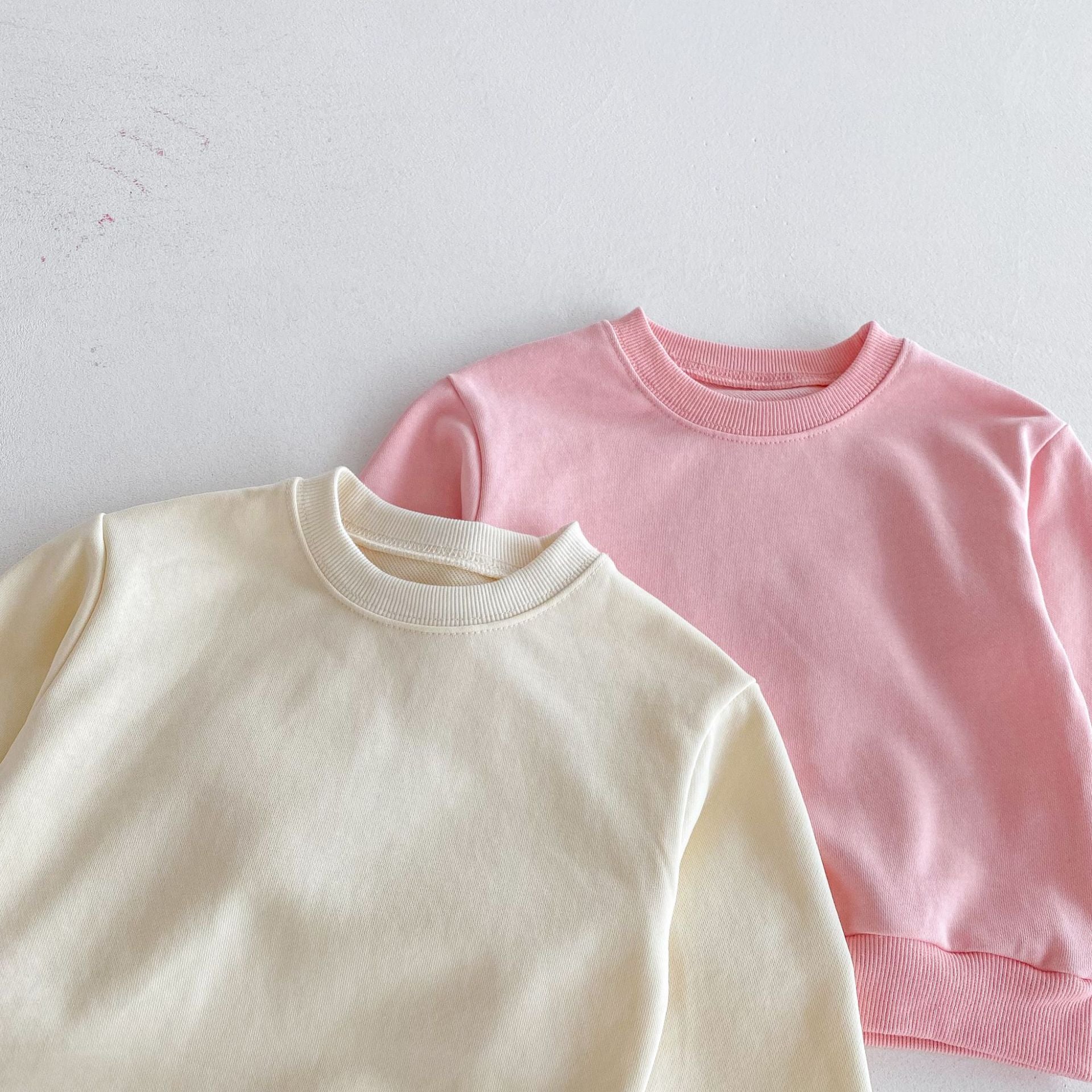(Pre Order 2 Weeks)Girls Solid-color Lace Pullover Set
