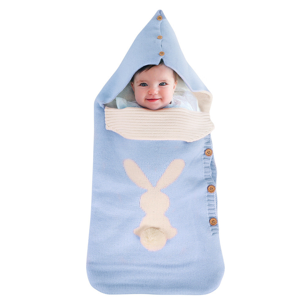 (Pre Order)Plush Bunny-Shaped Baby Sleeping Bag for Toddlers