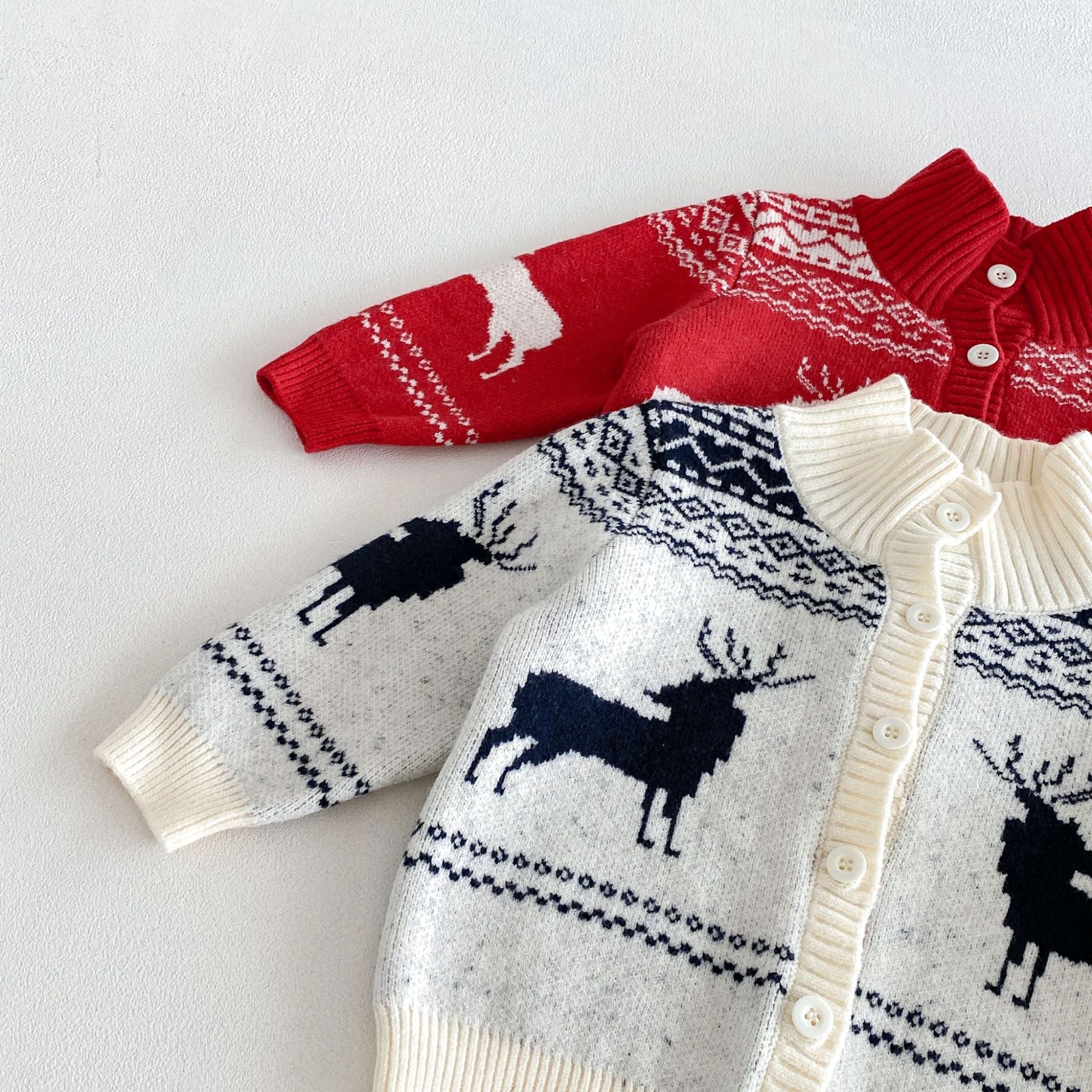 (Pre Order 2 Weeks)Unisex Christmas Jacquard Knit Cardigan