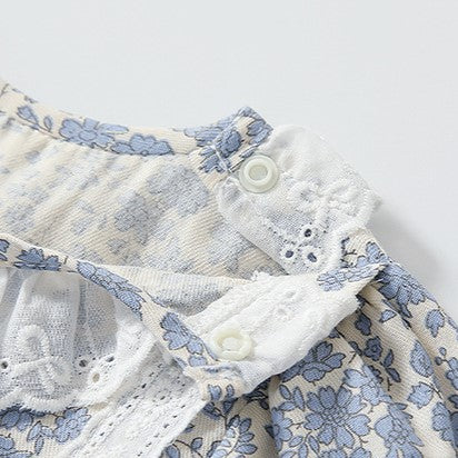 (In Production)Toddler Girls Spring&Summer Floral Print Romper