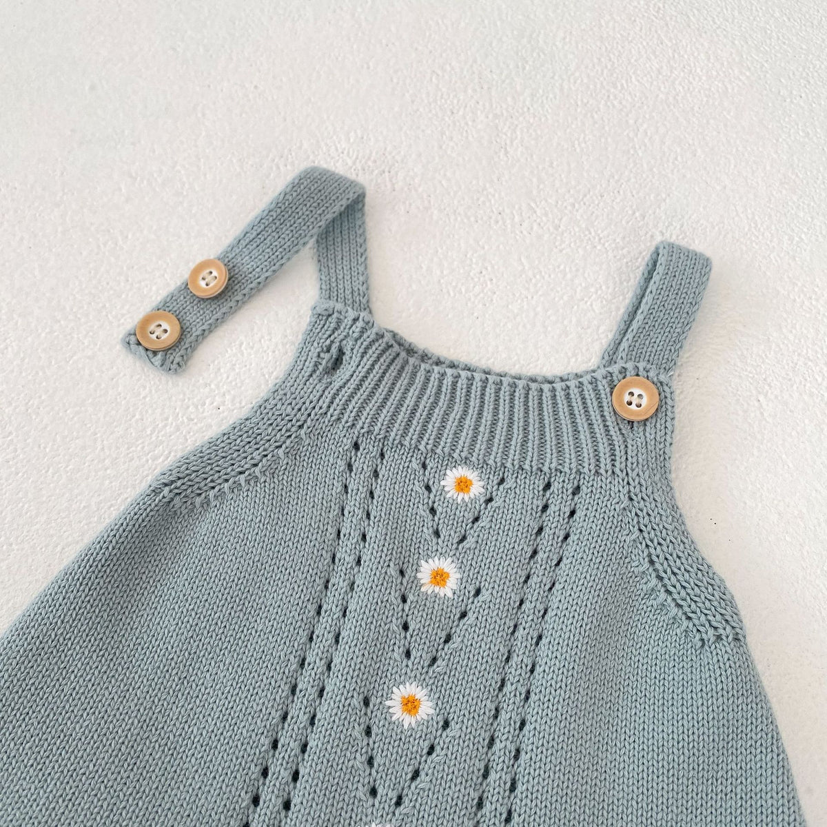 (Pre Order 2 Weeks)Girls Fall Daisy Embroidery Sweater Cardigan&Romper