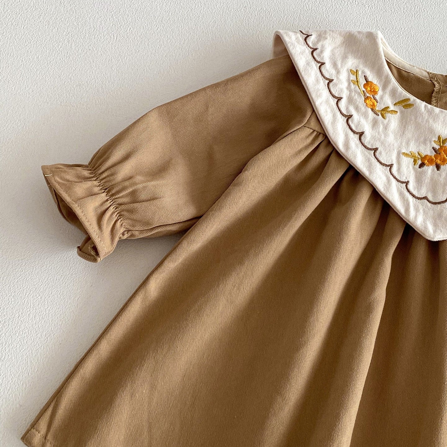 (Pre Order 2 Weeks)Girls Fall Floral Embroidery Dress