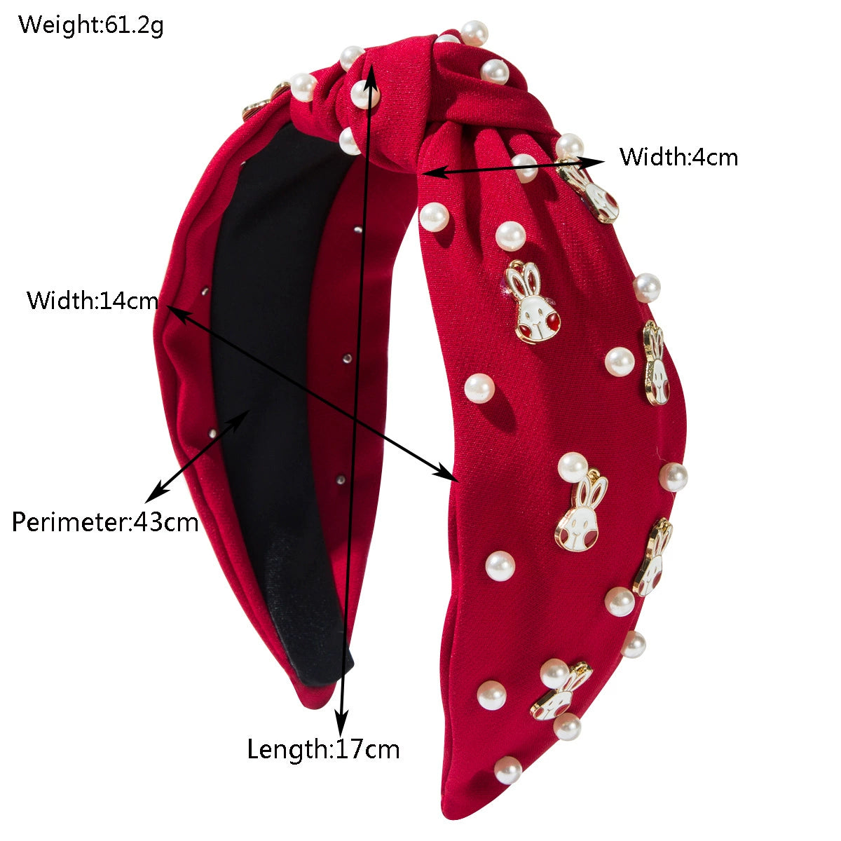 (Pre Order)Easter Stylish Bunny Pearl Rhinestone Headband