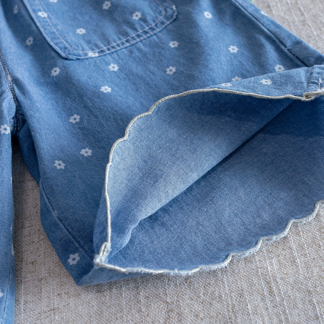 (In Production)Girls Spring&Summer Floral Print Denim Set