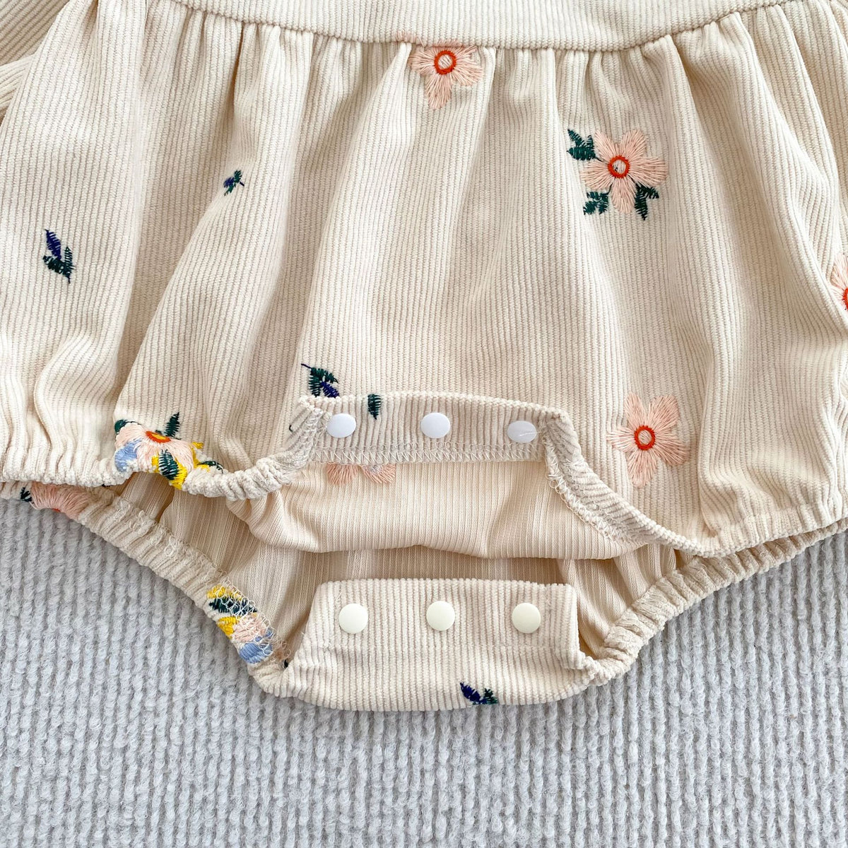 (Pre Order 2 Weeks)Sisters Fall Floral Embroidery Corduroy Dress&Romper