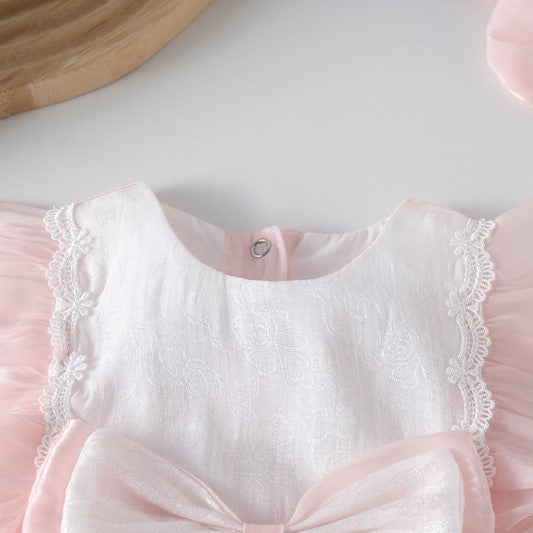 (In Production)Toddler Girls Spring&Summer Pink Ruffle Romper