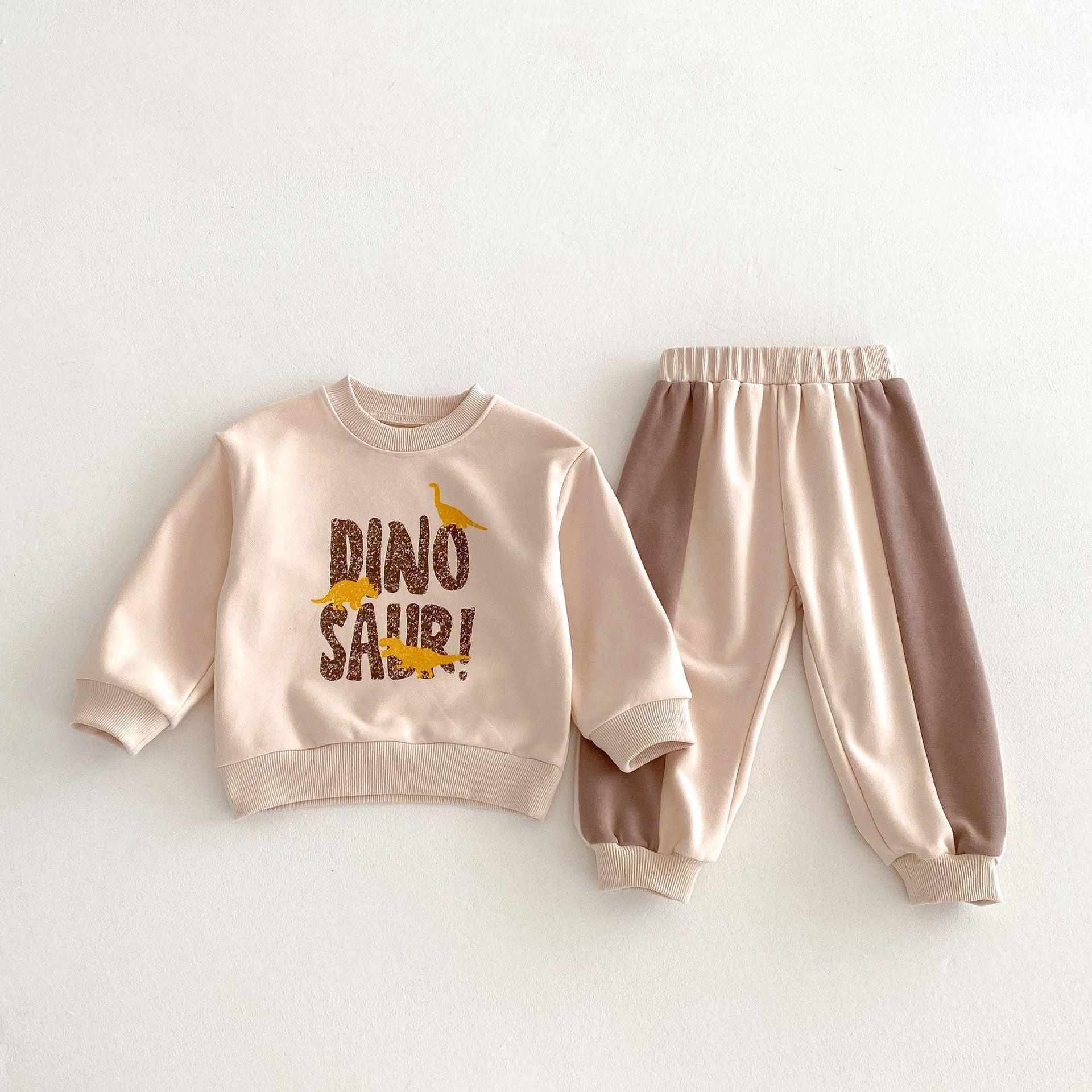 (Pre Order 2 Weeks)Boys Fall Dino Print Sweatshirt Set