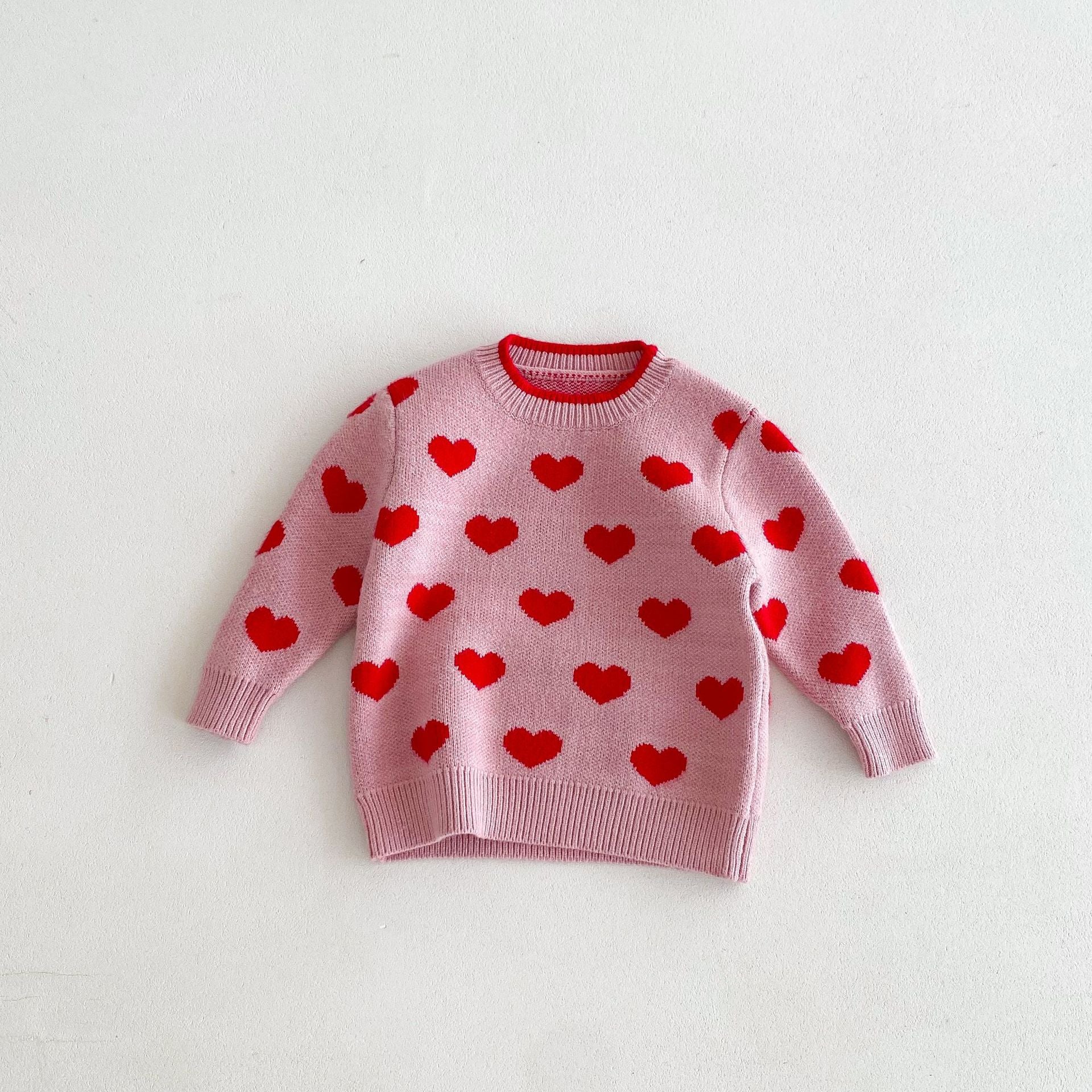 (Pre Order)Girls Valentine's Day Love Jacquard Sweater