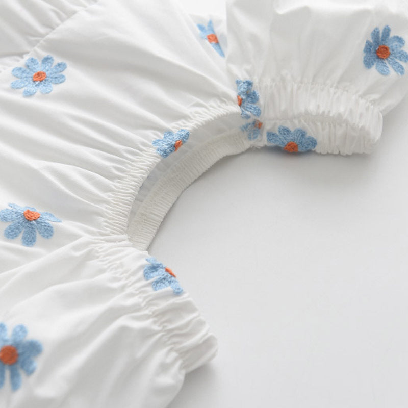 (In Production)Girls Spring and Summer Daisy Embroidery Dress