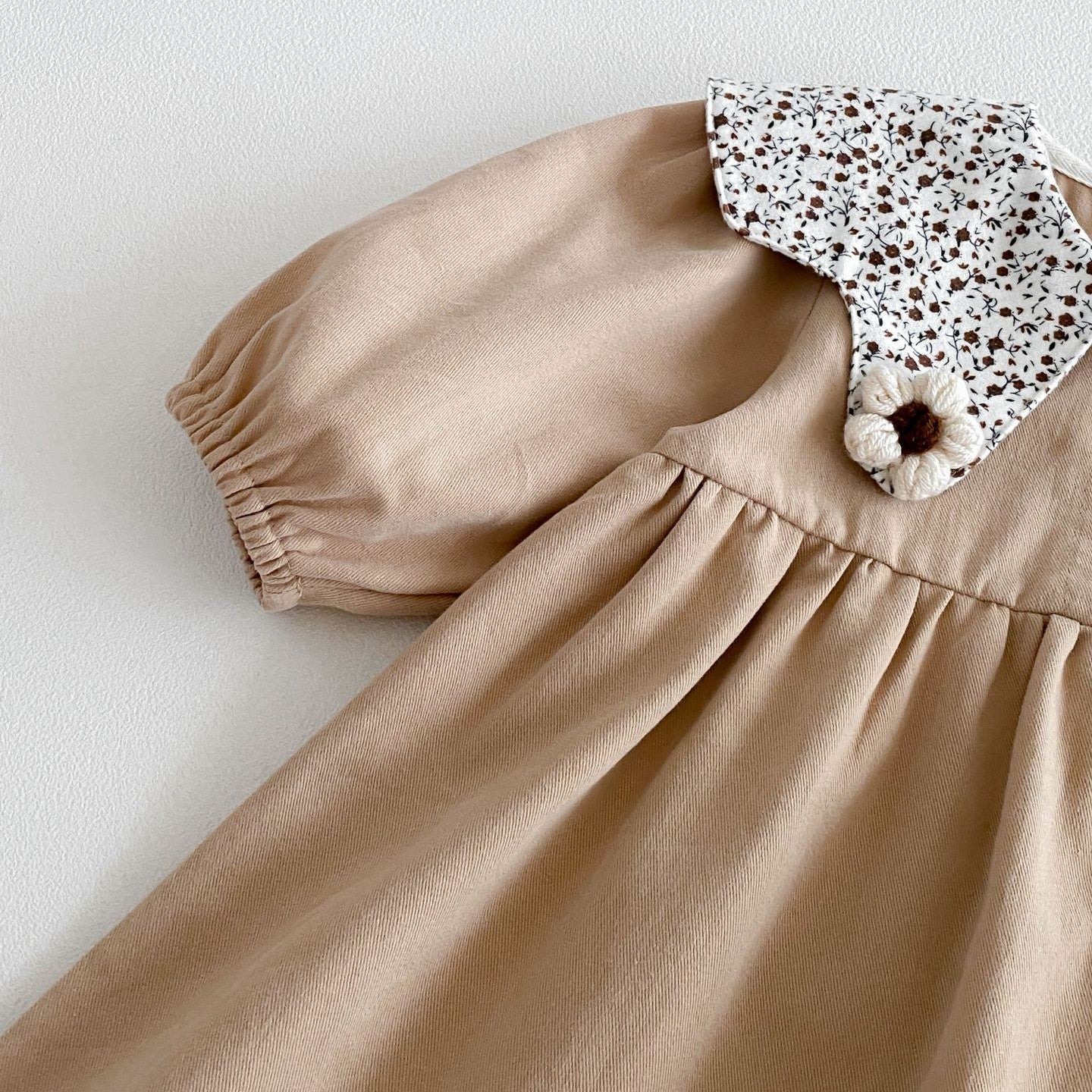 (In Production)Girls Fall Baby Collar Dress