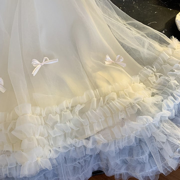 (In Production)Girls Spring&Summer Bow Mesh Dress