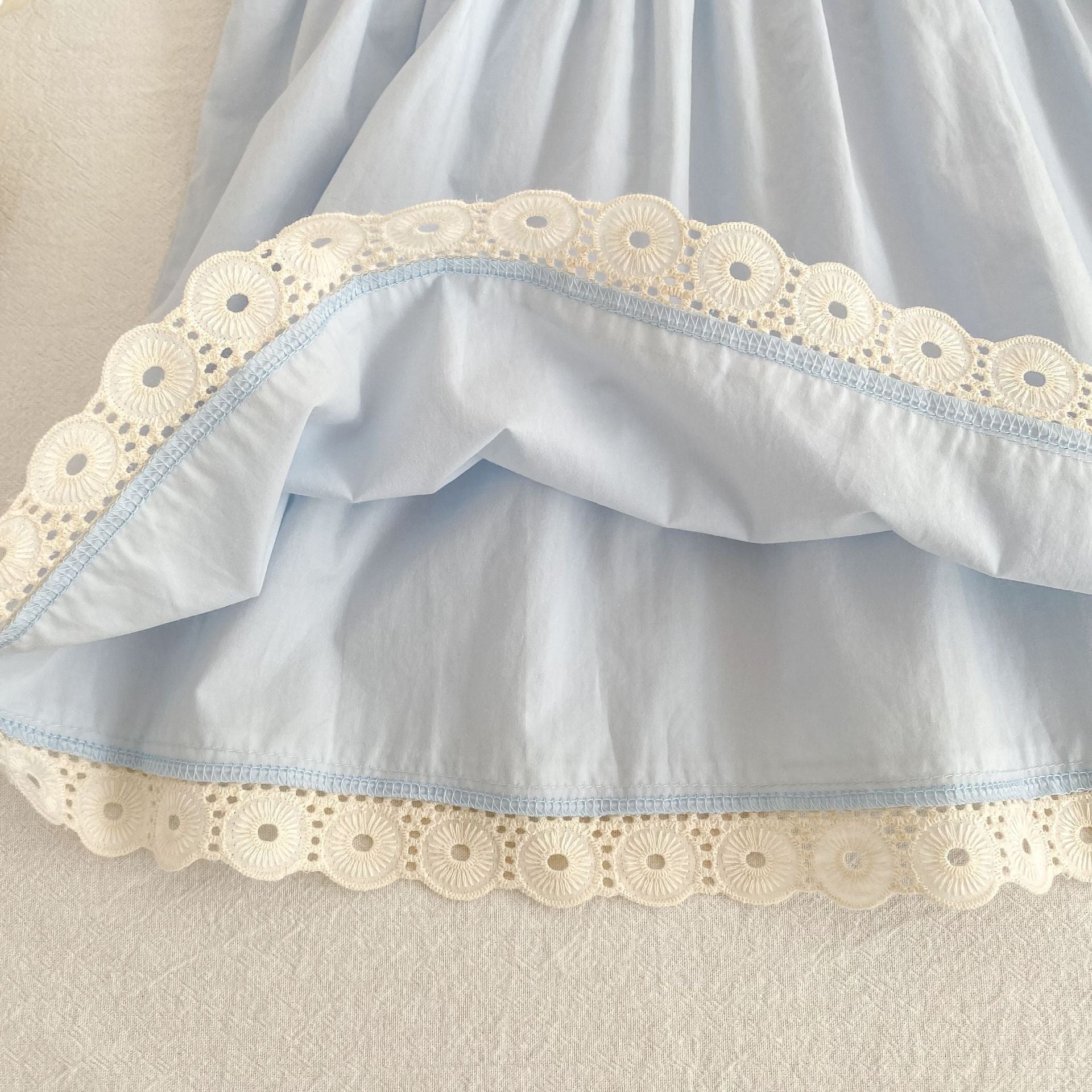 (Pre Order 2 Weeks)Sisters Light Blue Lace Collar Dress&Romper