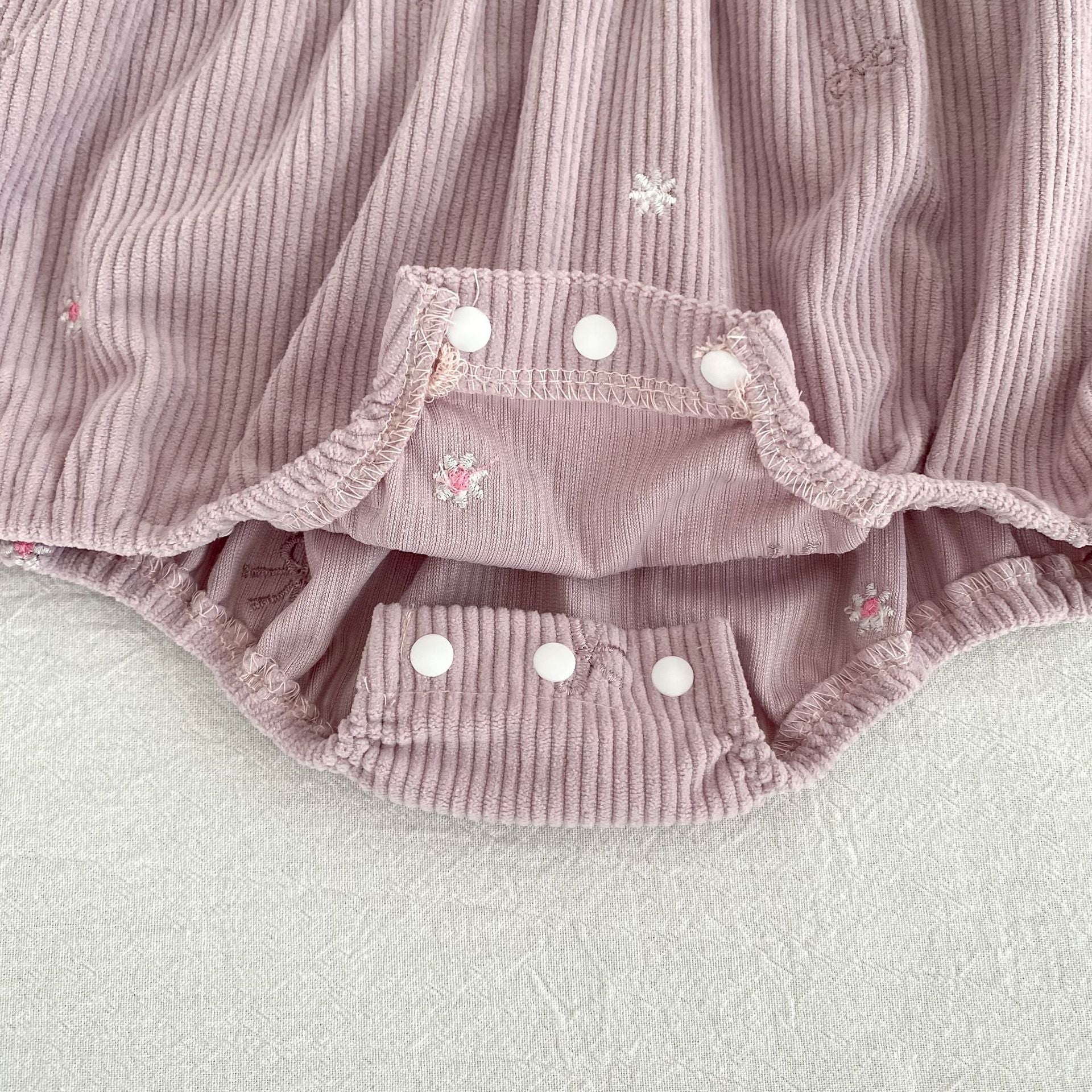 (Pre Order 2 Weeks)Sisters Fall Bow Embroidery Collar Corduroy Dress&Romper