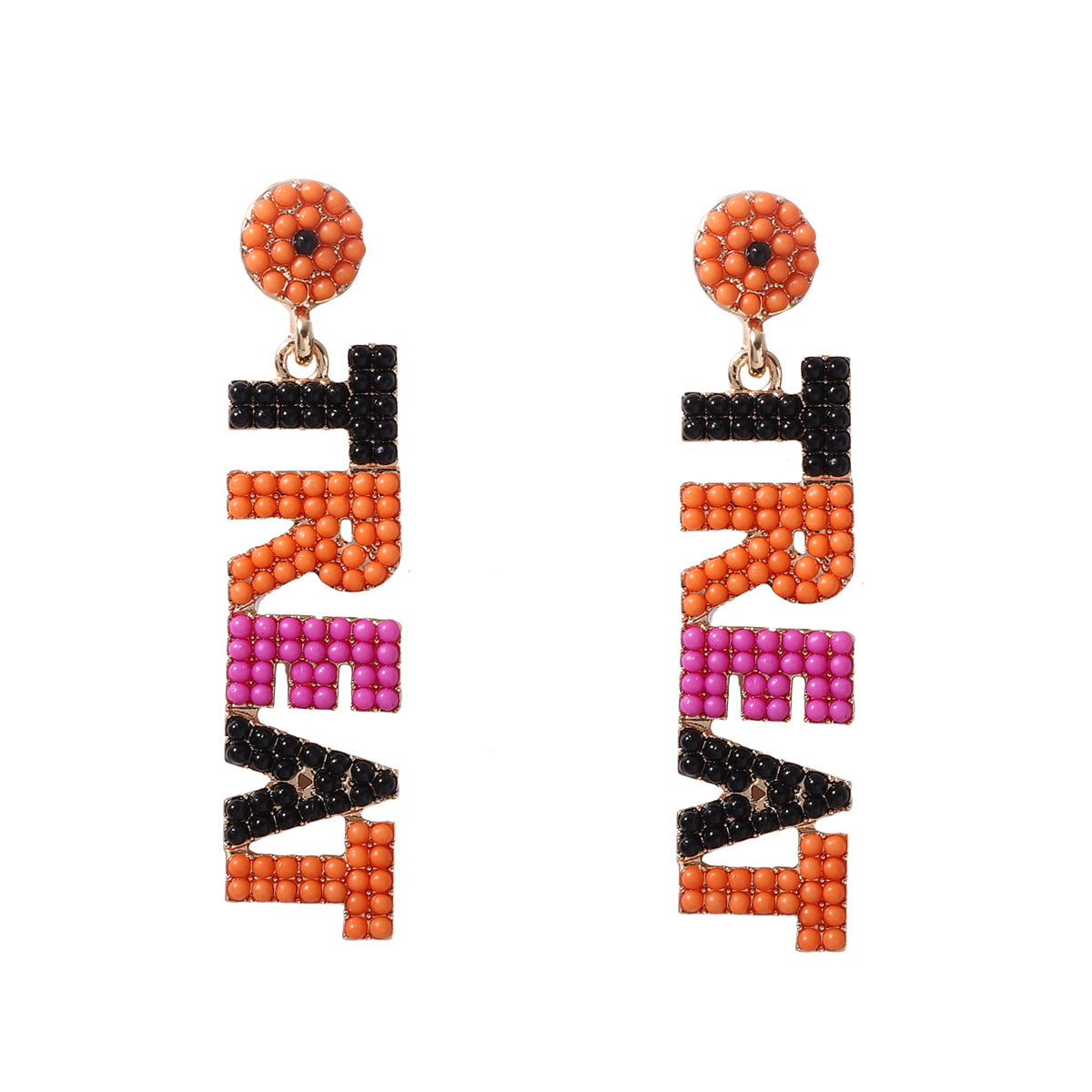 (Pre Order)Halloween TRICK TREAT Color-coded Letter Earring