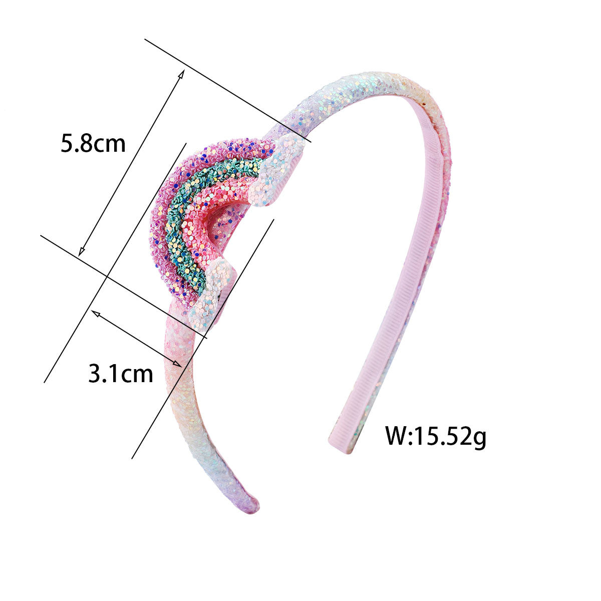 (Pre Order)Girls Gradient Rainbow Heart Bow Headband