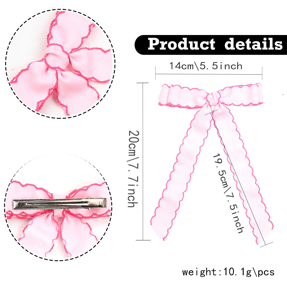 (Pre Order)Girls Trimmed Bow Tie-10 Pcs