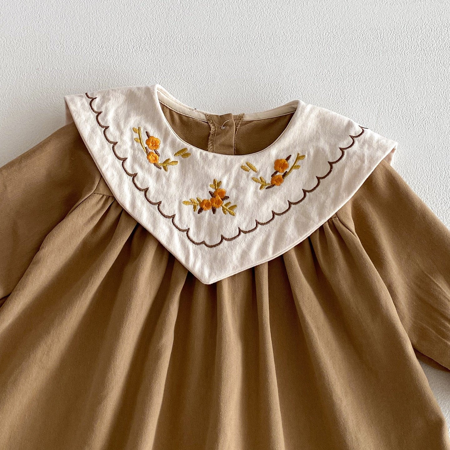 (Pre Order 2 Weeks)Girls Fall Floral Embroidery Dress